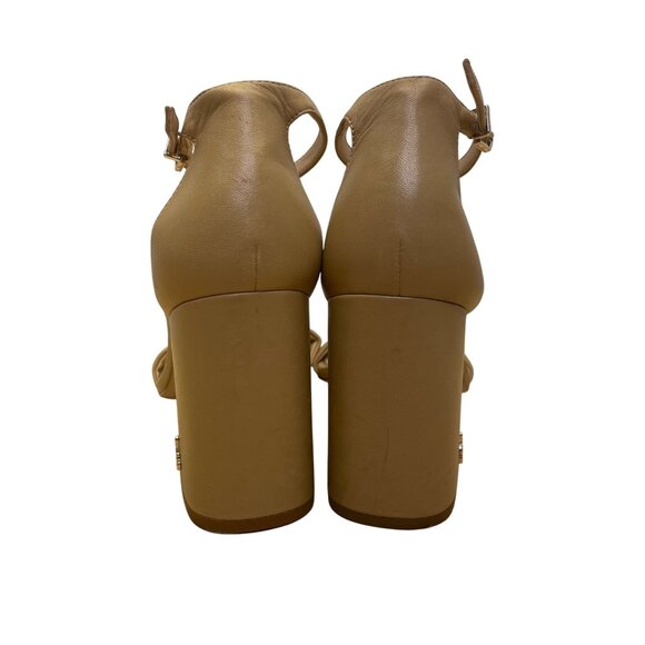 Sam Edelman Women’s Beige Leather Block Heel Ankle Buckle Strap Sandals Size 10 - Picture 6 of 10